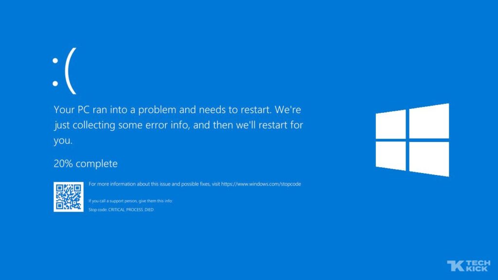 Windows screen showing the Blue Screen of Death during Crowdstrike Falcon sensor outage